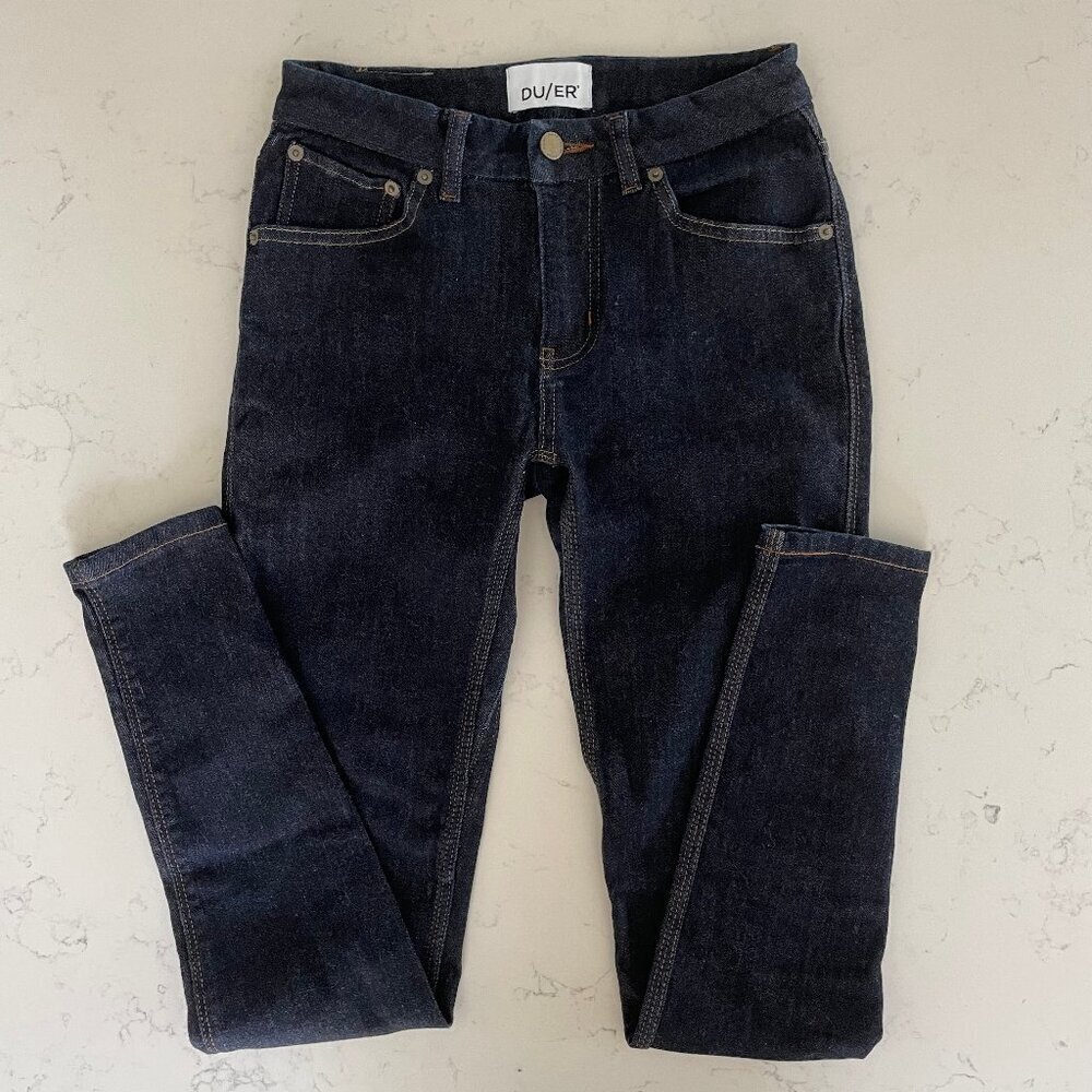 Du/Er 5 Pocket Denim Style #Wflk3202 Dwash Mrise Slim Jeans Blue Sz 25 X 31